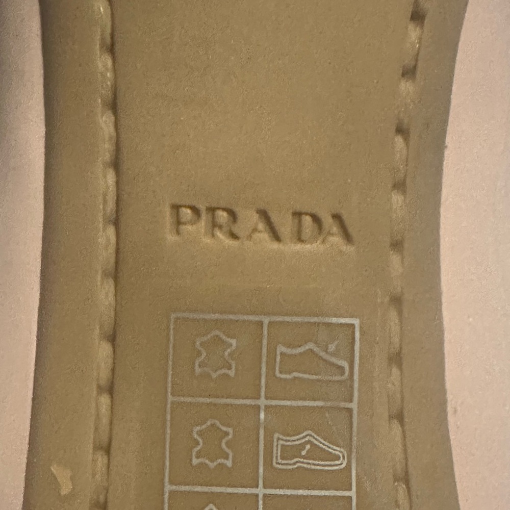 Prada Nude Patent Leather Peep-Toe Pumps - Picture 6 of 11